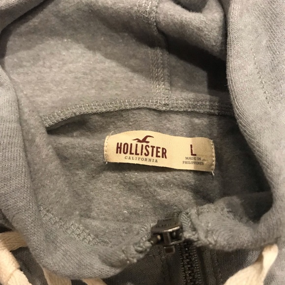 Hollister Cropped Jacket with Sweater Sleeve Detail size L - Picture 5 of 5